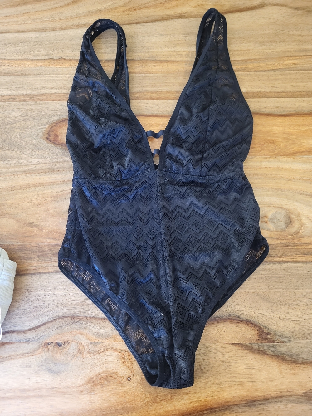 Nicole Miller Black Lace One-Piece